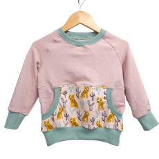 Pullover [ Kids 1-7 Jahre ] Leopard (Sweat rosa) (Bündchen mint)
